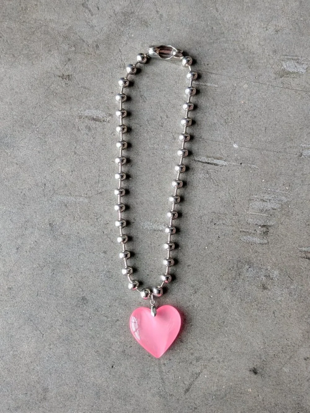Urban Outfitters Five Fourty Nine Lia Heart Ball Chain Necklace